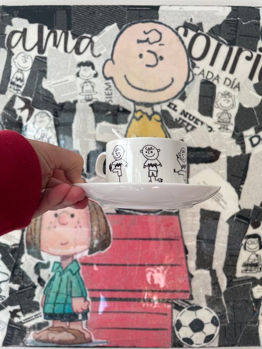 Taza de té + plato y cuchara
