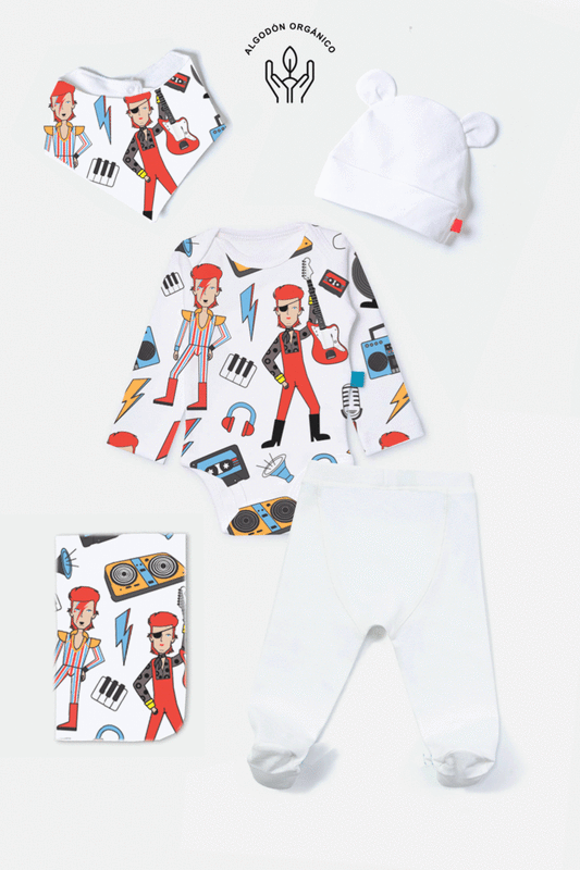 ORGANIC COTTON - SET BIENVENIDA LITTLE HEROES - BOWIE